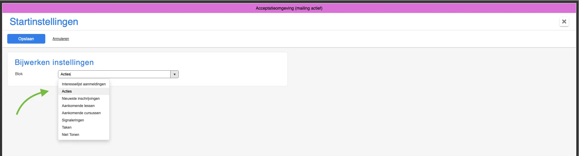 Startinstellingen 002