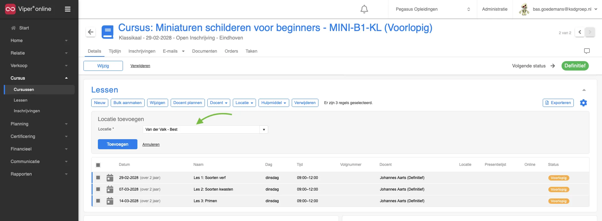 Docenten en Locaties 010